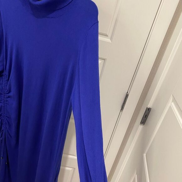 Ted Baker London Aavvaa Knitted Dress W/Ruched Side Detail, Blue. Size 5, US 12 - Picture 4 of 16